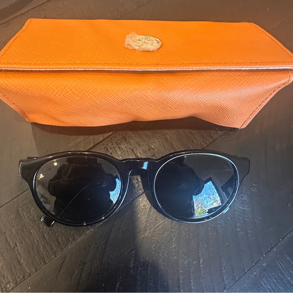 Coach Black Sunglasses with Orange Case